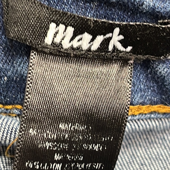 Mark Distressed Wide leg Hi Waist Crop Jeans Floral Decoration Size 20 - Picture 11 of 12